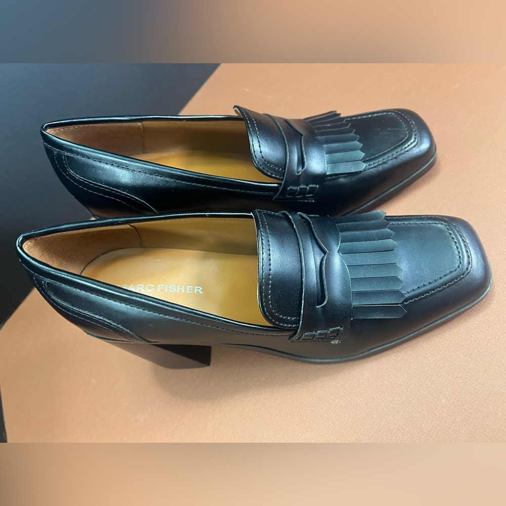 New Marc Fisher Women's Hamish Block Heel Square Toe Dress Loafers Size:7 1/2 - Picture 11 of 15